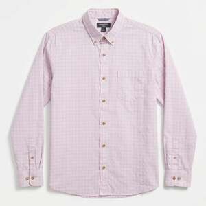 Nordstrom Linen Trim Fit Shirt Pink Gray Plaid Check Button Down Mens Large